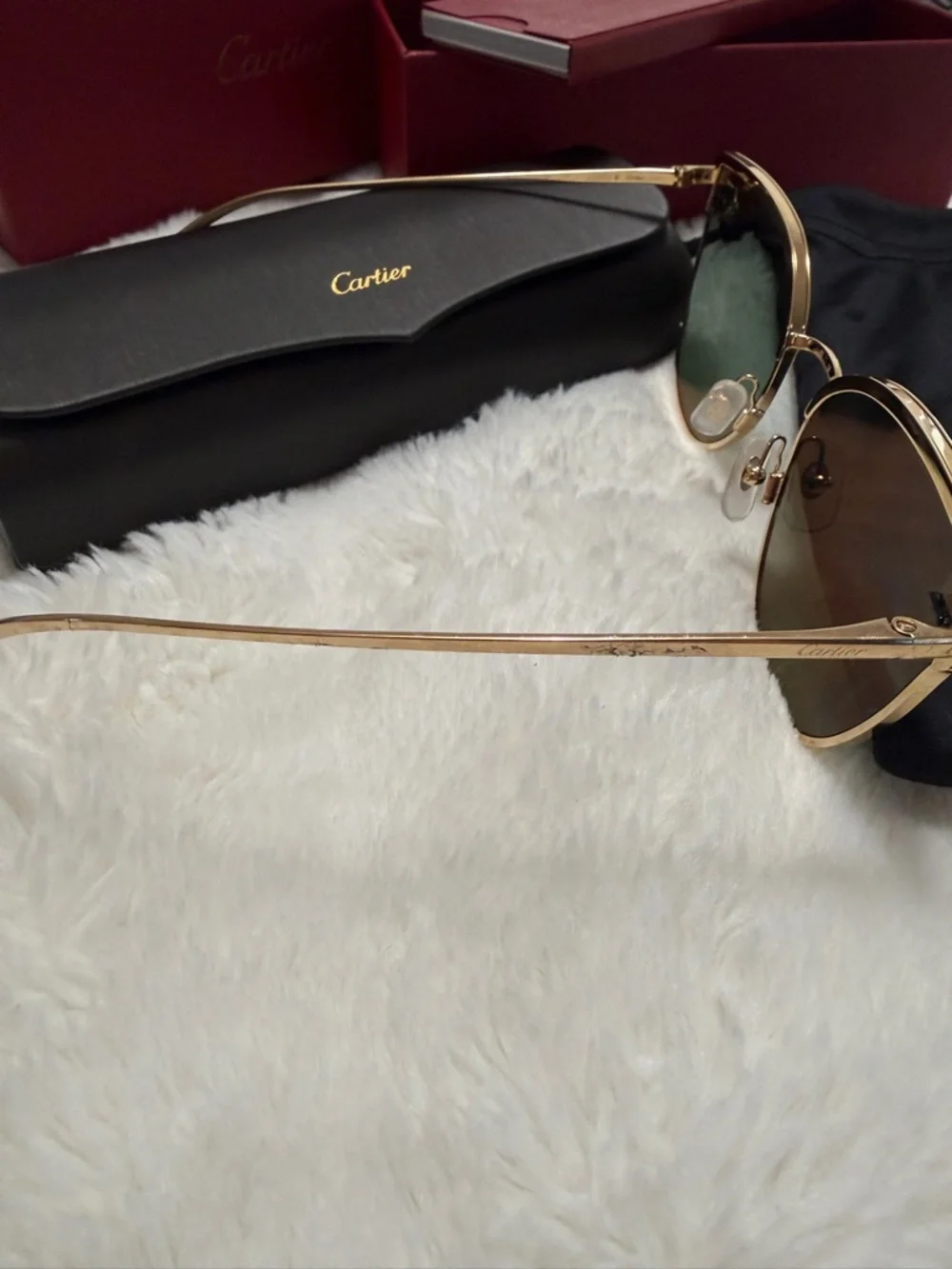 Cartier Gold Frame Sunglasses with brown Lenses * authentic*** CT0198S-003 - Picture 3 of 8